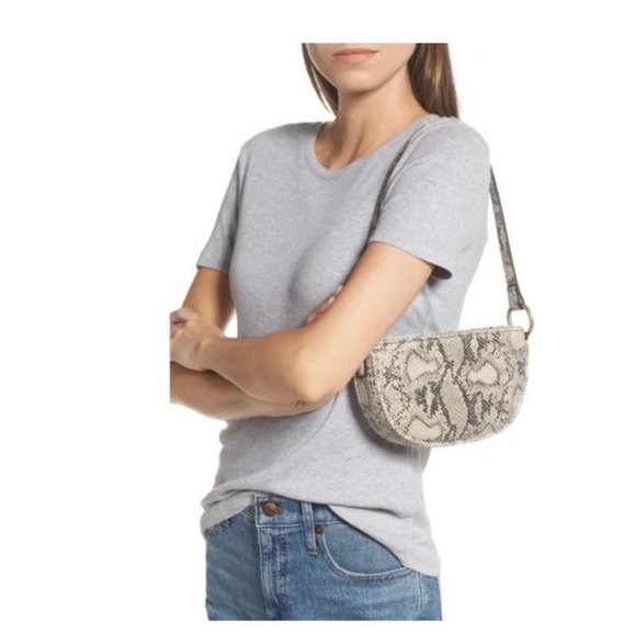 BP. Snake Embossed Half Moon Shoulder Bag - Picture 2 of 2